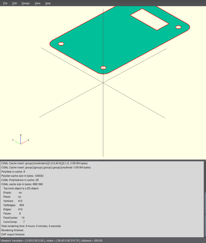 Screenshot projection *OpenSCAD*